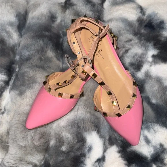 Nicole Miller Pink and Tan Platform Shoes - Picture 3 of 5